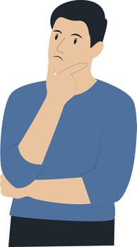 Confused Men Character. vector