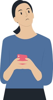 Confused Woman Character in Flat Design. vector