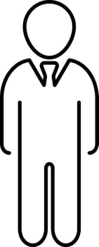 Outline petson with tie icon isolated People clipart vector