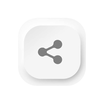 A white button with two links on it flat png