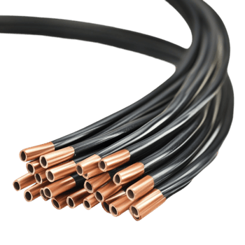 Thick Copper Electrical Cable with Exposed Wires png