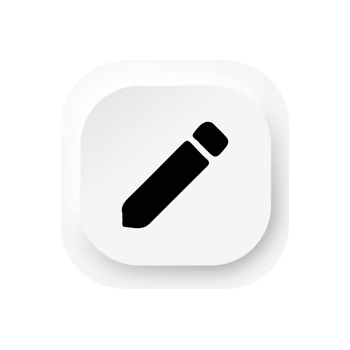 A white pen icon on a white shape png