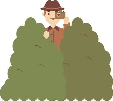 Male Detective Character in the Grass vector