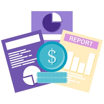 financial report and capital management vector