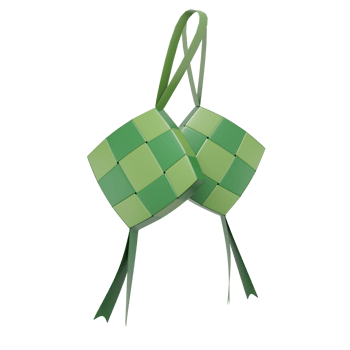 3D rendering Ketupat Illustration. Suitable for decorative Eid al Fitr greeting cards or background png