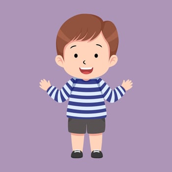 Cute little boy say hi suitable for children book vector