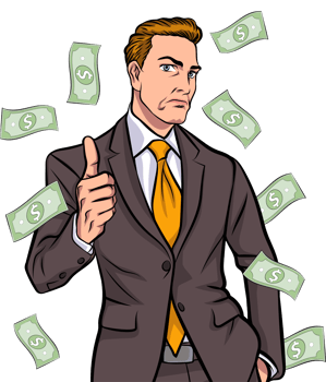 Retro money expert advising on smart investment strategies. png