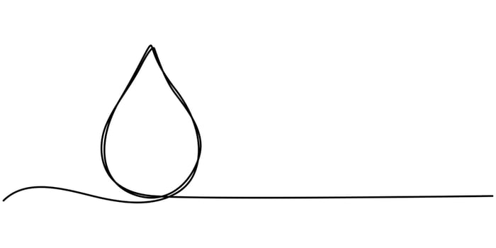 Single line continuous drawing of blood drop vector