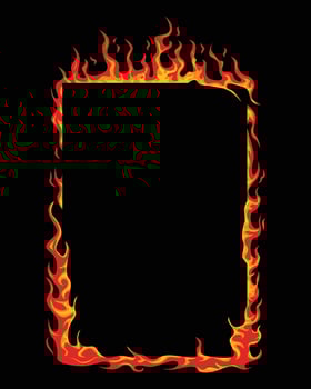 Fire flame frame background vector