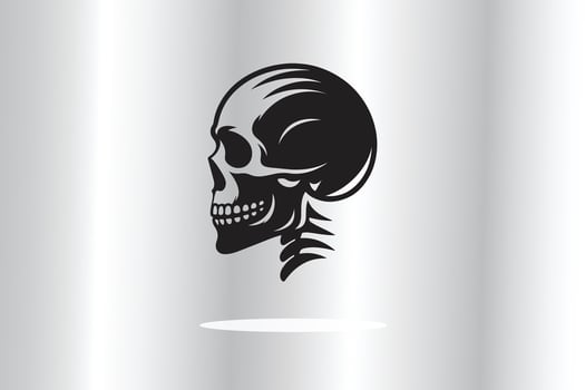 silhouette of skull with dofference vector