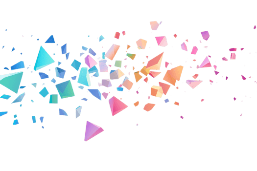 Colorful geometric shapes creating dynamic energy png