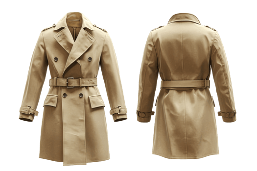 Stylish beige trench coat for all seasons png