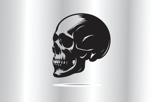 silhouette of skull in different style vector