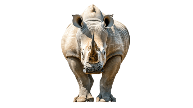 Powerful rhinoceros standing strong in nature png