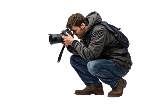 Young man capturing moments with a camera png