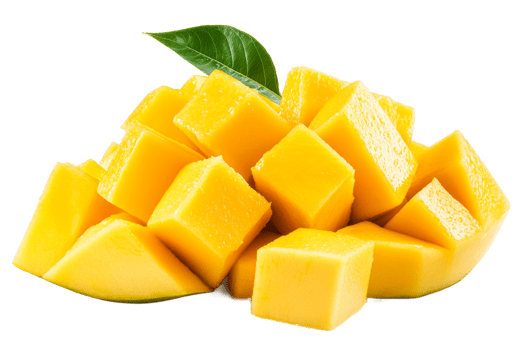 Fresh mango cubes ready for culinary delights png