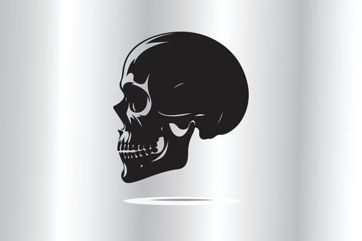 silhouette of skull in a view side vector