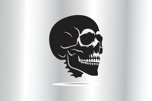 silhouette of skull in side view vector