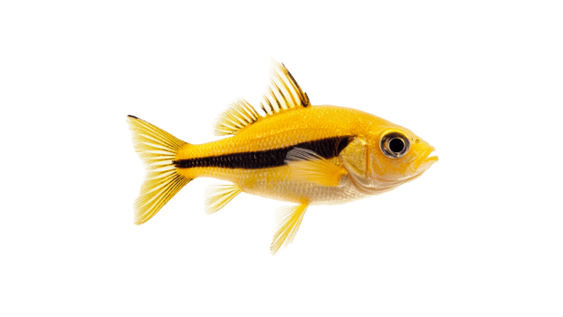 Bright yellow fish swimming with vibrant colors png