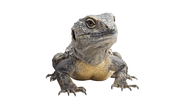 Lizard basking in sunlight with textured skin png