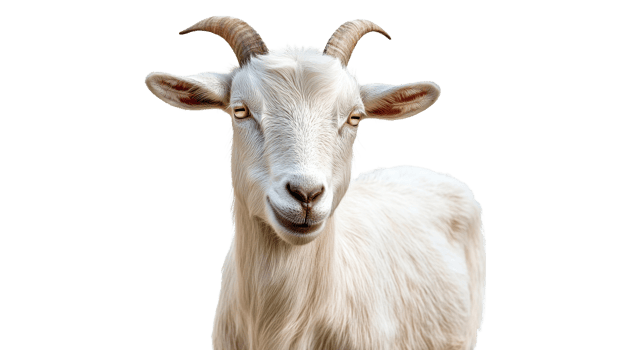 Goat standing calmly on a plain background png