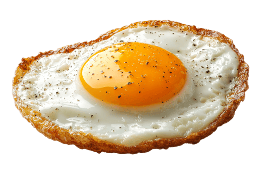 Sunny side up fried egg served on a plate png