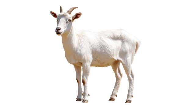 Goat standing outdoors in bright daylight png