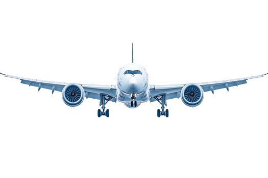 Aircraft in flight against white background png