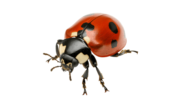 Colorful ladybug crawls slowly png