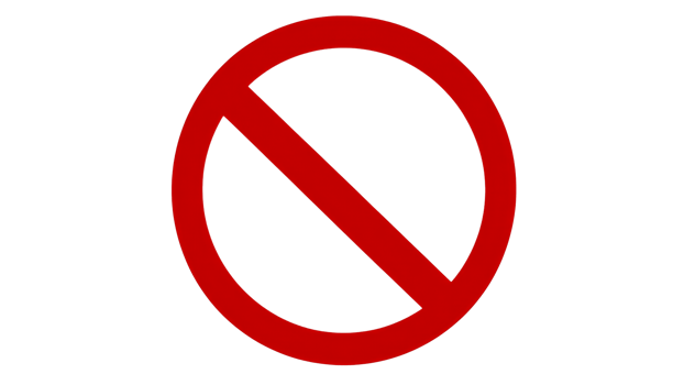 Prohibition symbol displayed prominently in red png