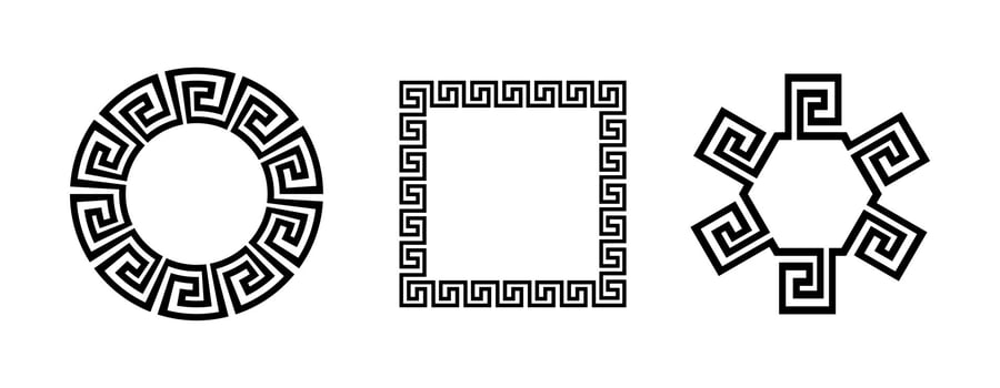 Greek Key Ornament on Black Colour vector