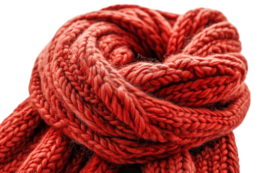 Cozy red knitted scarf perfect for winter wear png