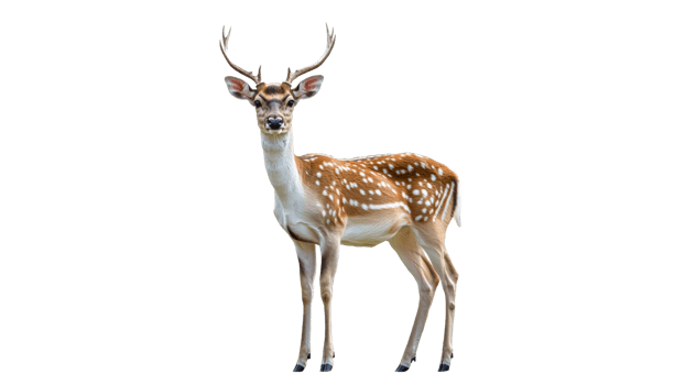 Graceful spotted deer on white backdrop png