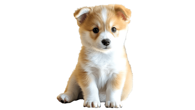 Cute corgi puppy sitting on a white background png