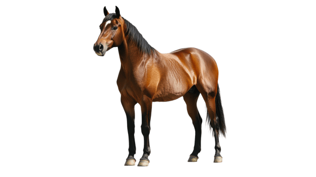 Strong brown horse standing in a clear space png