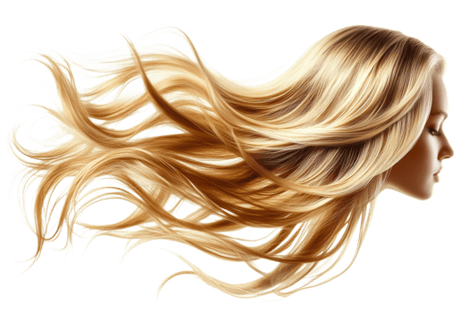 Flowing golden hair in motion png