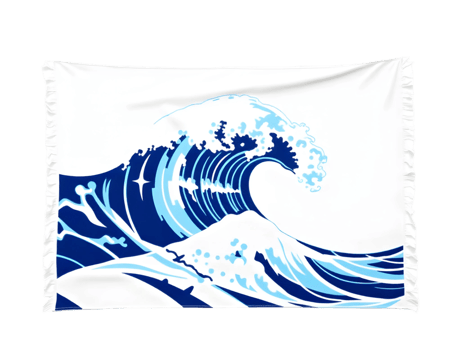 Pillow with sea wave isolated on transparent background png
