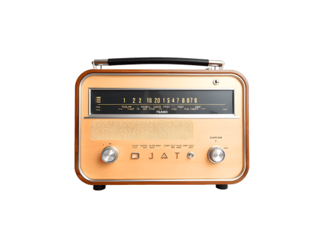 Retro radio isolated on transparent background png