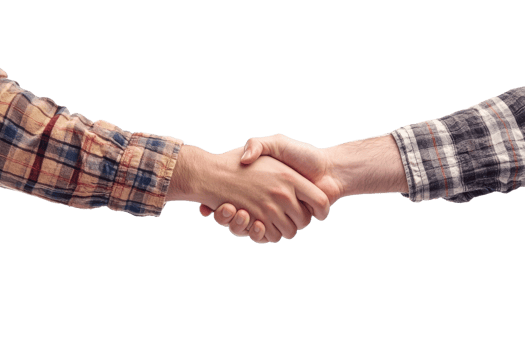 Hands engage in a firm handshake during a meeting png