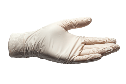 Medical glove positioned for examination purpose png