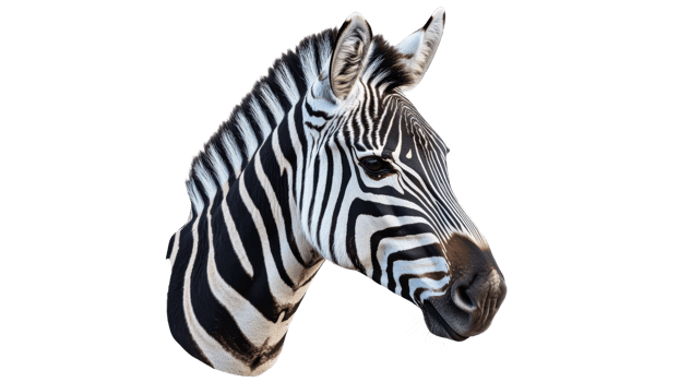 Zebra head close up in natural lighting png