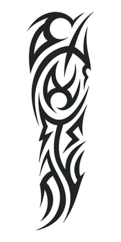 unique tribal tattoo design on the arm vector