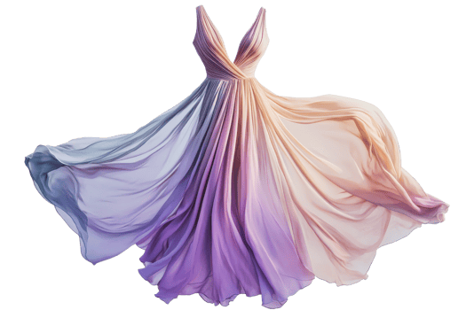 Pastel elegant flowy dress displayed png