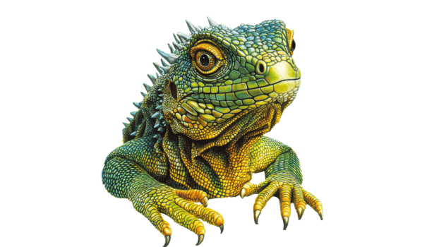 Colorful lizard basking under natural light png