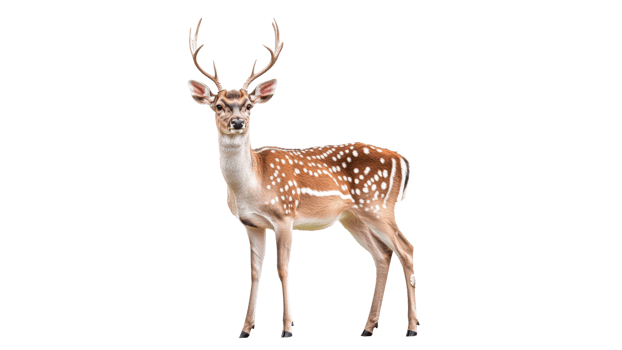 Deer with antlers standing gracefully in nature png