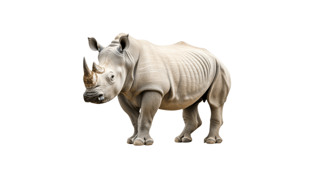 Rhinoceros walking in the savanna during daytime png