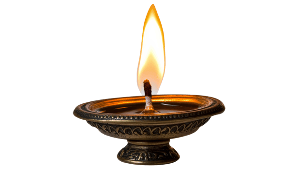 Elegant oil lamp shines brightly in dark png