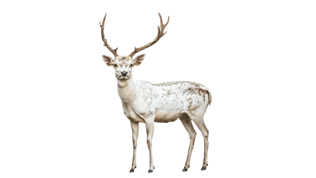 Unique white deer standing in serene environment png
