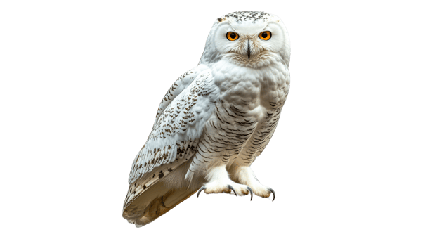 Snowy owl perched quietly in a natural setting png