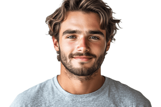 Smiling young man on white background png